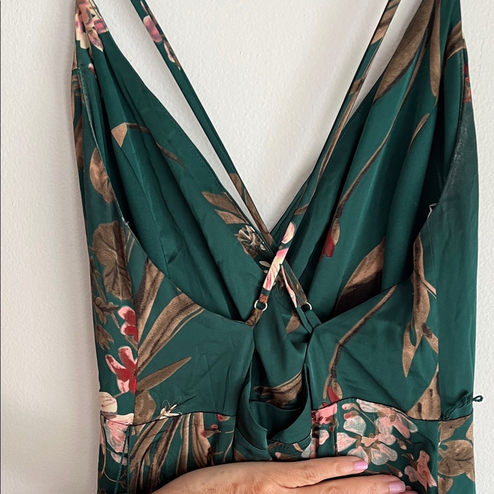 Lulus still the one Floral emerald Green Maxi Sz Xs Dress Bin Z - Picture 7 of 9
